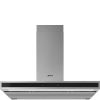 Smeg KLTI9L4X 90cm T Shape Island Cooker Hood, Stainless Steel and Glass A Rated
