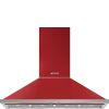 Smeg KPF12RD 120cm Portofino Chimney Hood Red A+ Rated