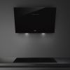 Smeg KV394N 90cm Universal Angled Chimney Cooker Hood, Black - Glass A Rated