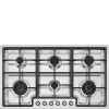 Smeg PGF962 90cm Wide 6 Burner Gas Hob - Stainless Steel