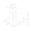 Elica DOLCE-PELX-CH 85cm Wide Chimney Hood - Peltrox - A Rated, Duct Out Model With Chimney Extension.