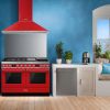 Smeg CPF120IGMPR 120cm Portofino Dual Fuel Range Cooker with Mixed Hob - Red