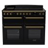 Rangemaster ESDLB110EIPGBL/AB1 110cm Induction Range Cooker ESTEL DLX BC –Black Gloss / Antique Brass - A Rated