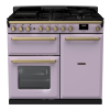 Rangemaster ESDL100DFPHTH/AB1 100cm Wide Dual Fuel Range Cooker - Heather / Antique Brass - A Rated