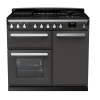 Rangemaster ESDL100DFPSLT/CM1 100cm Wide Dual Fuel Range Cooker -Slate / Chrome - A Rated