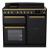 Rangemaster ESDL100EIPGBL/AB1 100cm Induction Range Cooker –Black Gloss / Antique Brass - A Rated