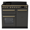 Rangemaster ESDL100EIPSLT/AB1 100cm Wide Induction Range Cooker - Slate / Antique Brass - A Rated