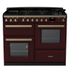 Rangemaster ESDLO110DFPBOR/AB1 110cm Dual Fuel Range Cooker OC Bordeaux /Antique Brass A-Rated