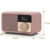 Roberts-Radio REV-PETITE2DP Revival Petite 2 DAB/DAB+/FM Bluetooth Portable Radio - Dusky Pink