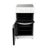 Haden HE50DOMW 50cm Ceramic Hob Double Oven Cooker in White A Rated
