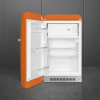 Smeg FAB10LOR6 55cm Retro 50s Style Free Standing Fridge with Ice Box in Orange, Left hand hinge