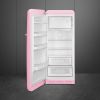 Smeg FAB28LPK6 60cm Retro 50s Style Free Standing Fridge with Ice Box in Pink, Left Hand Hinge