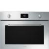 Smeg SO4401M1X Cucina 45cm Compact Built-In Oven & Micro combi Microwave, Stainless steel