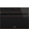 Smeg SO4604M2PNR Dolce Stil Novo 45cm Compact Built-In Combi Oven & Speedwave Microwave, Black - Copper Trim with Vapor Clean