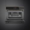 Smeg SO4604M2PNR Dolce Stil Novo 45cm Compact Built-In Combi Oven & Speedwave Microwave, Black - Copper Trim with Vapor Clean
