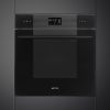 Smeg SO6102M2B3 Linea 60cm Built-In Combi Microwave, SpeedwaveXL Single Oven with Vapor Clean, Black