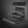Smeg SO6302M2N Classic 60cm Built-In Combi Microwave, SpeedwaveXL Single Oven with Vapor Clean, Matte Black