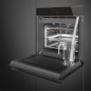 Smeg SO6606WAPNR Dolce Stil Novo 60cm Built-In Omnichef Single Oven with Steam & Microwave Functions, Black - Copper Trim