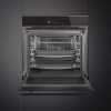 Smeg SO6606WAPNR Dolce Stil Novo 60cm Built-In Omnichef Single Oven with Steam & Microwave Functions, Black - Copper Trim