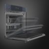 Smeg SOP6102S2PG Linea 60cm Built-In SteamOne Single Oven, Neptune Grey A+ Rated