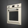 Smeg SOP6902S2PP Victoria 60cm Built-In SteamOne Single Oven with Pyrolytic Cleaning, Cream A+ Rated