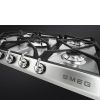 Smeg SR975XGH 69cm Victoria 5 Burner Gas Hob - Stainless Steel