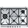 Smeg SRV575GH5 69cm Contemporary 5 Burner Gas Hob - Stainless Steel