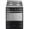 Smeg SUK61MBL9 60 cm Concert Classic Dual fuel Cooker with Gas Hob In Black A Rated