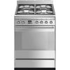 Smeg SUK61MX9 60cm Concert Classic Dual fuel Cooker with Gas Hob In Stainless Steel A Rated