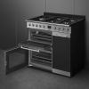 Smeg SY93-1 90cm Dual Fuel Range Cooker - Stainless Steel