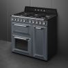 Smeg TR93GR 90cm Victoria Dual Fuel Range Cooker Slate Grey