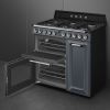 Smeg TR93GR 90cm Victoria Dual Fuel Range Cooker Slate Grey