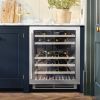 Caple WI6135 Undercounter Built In Dual Zone Wine Cooler Black Steel