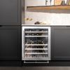 Caple WI6135 Undercounter Built In Dual Zone Wine Cooler Black Steel