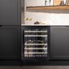 Caple WI6135BS Undercounter Built In Dual Zone Wine Cooler Black Steel
