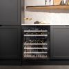 Caple WI6136BG Undercounter Built In Dual Zone Wine Cooler Black Glass