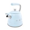 Smeg WKF01PB 2.3 litre, Whistling Kettle in Pastel Blue
