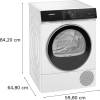 Siemens WQ46H2D9GB iQ500, Heat pump tumble dryer, 9kg - White - A+++