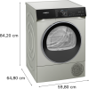 Siemens WQ46H2DXGB Heat pump tumble dryer, 9kg Silver Inox A+++ Rated