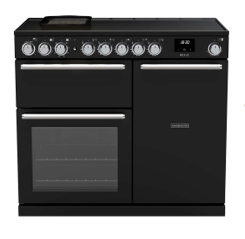 Rangemaster NEX100EIPGBL/CM1 NEXUS  100cm Range Cooker Electric Induction in  Gloss Black A Rated