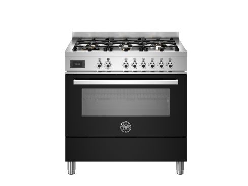 Bertazzoni PRO96L1ENET Professional 90cm Range Cooker Single Oven Dual Fuel Gloss Black