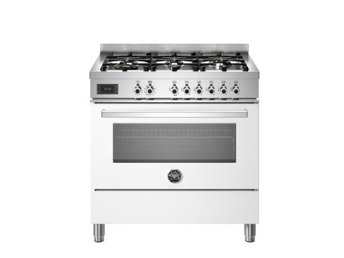 Bertazzoni PRO96L1EBIT Professional 90cm Range Cooker Single Oven Dual Fuel Gloss White