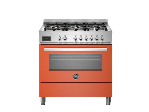 Bertazzoni PRO96L1EART2 Professional 90cm Range Cooker Single Oven Dual Fuel Gloss Orange