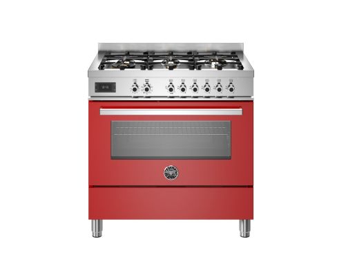 Bertazzoni PRO96L1EROT2 Professional 90cm Range Cooker Single Oven Dual Fuel Gloss Red