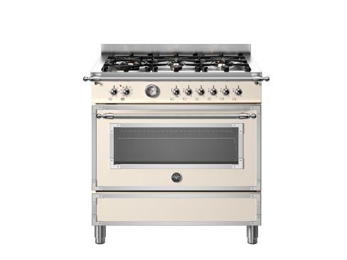Bertazzoni HER96L1EAVT2 Heritage 90cm Range Cooker Single Oven Dual Fuel Ivory