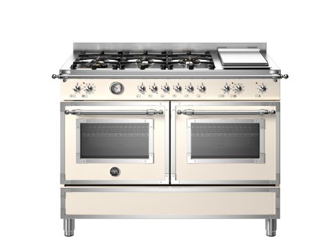 Bertazzoni HER126G2EAVT2 Heritage 120cm Range Cooker Twin Oven with Griddle Dual Fuel Ivory