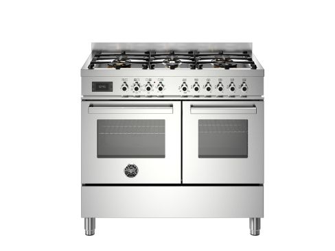 Bertazzoni PRO106L2EXT Professional 100cm Range Cooker Twin Oven Dual Fuel Stainless Steel