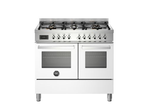 Bertazzoni PRO106L2EBIT2 Professional 100cm Range Cooker Twin Oven Dual Fuel Gloss White