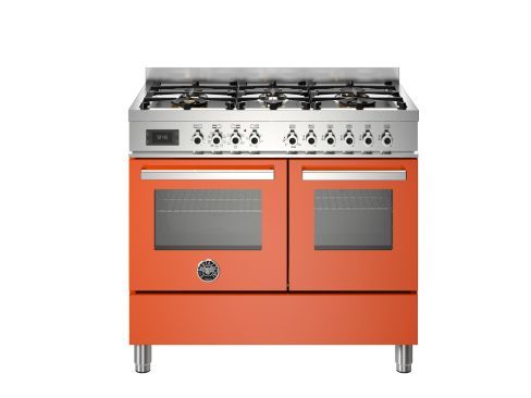 Bertazzoni PRO106L2EART2 Professional 100cm Range Cooker Twin Oven Dual Fuel Gloss Orange
