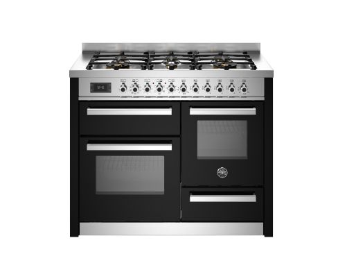 Bertazzoni PRO116L3ENET2 Professional 110cm Range Cooker XG Oven Dual Fuel Gloss Black